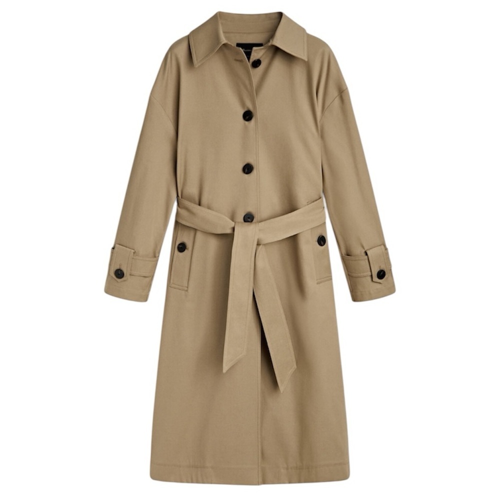 Massimo Dutti Trench Coat with Belt in Camel Water Repellent M Women’s